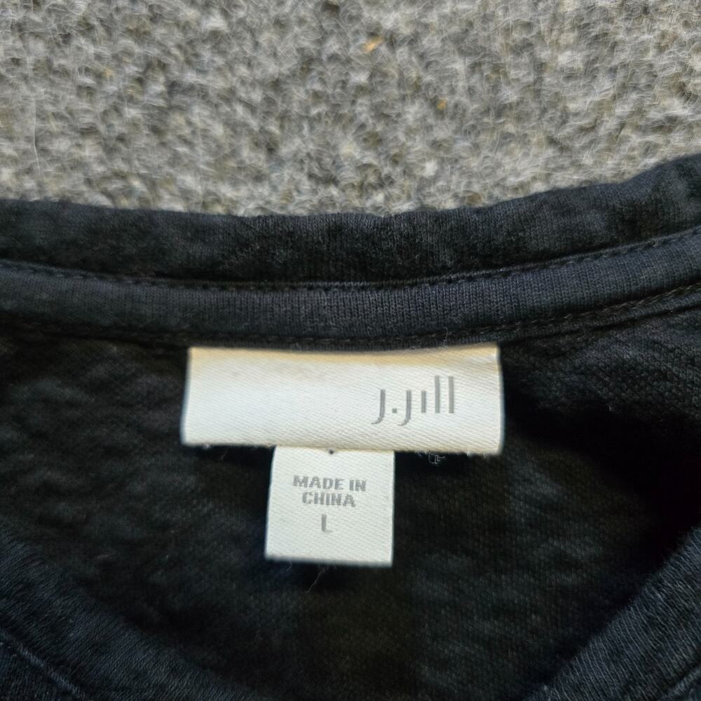 J Jill Sweater Womens Size Large Black Textured Cozy Sweatshirt Casual Lounge - Picture 4 of 9